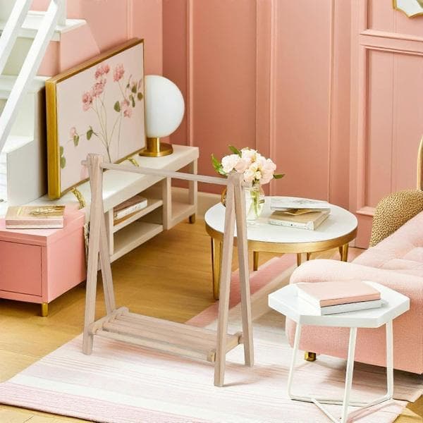 Hanger Portable Miniature Foldable Clothes Rack for Doll Clothes