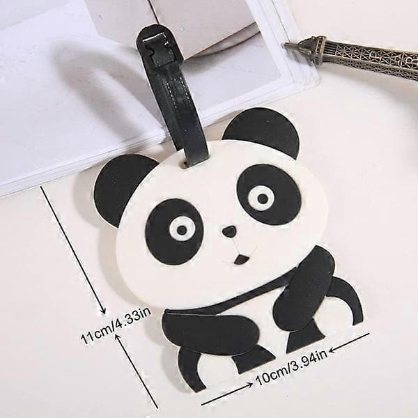 Bagagemærker 4 stk. Bagagemærker til kufferter Fleksible silikone Panda Kuffertmærker med ID Navn Adresse