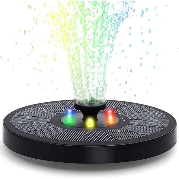 4-in-1 Solar Powered Fountain Pump with LED Floater and 6 Fountain Patterns