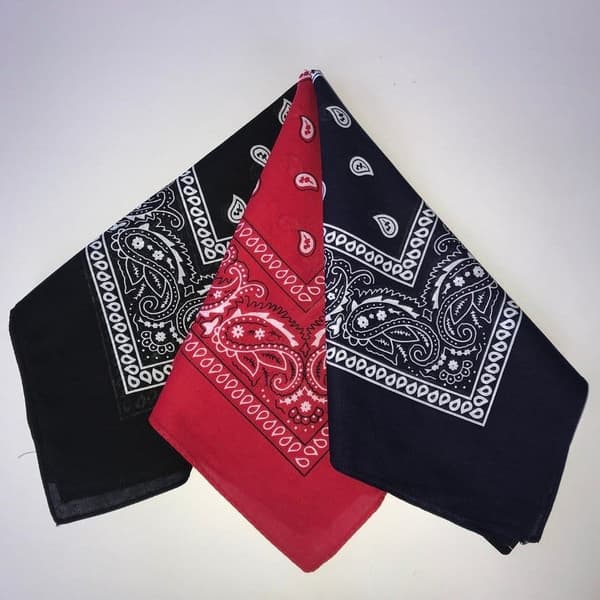 SPAR 50.00 TRE-PAK USA Rockabilly Bandana Tørklæder BLÅ SORT RØD