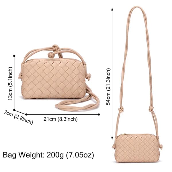 Crossbody-väska för dam i flätat PU-läder APRIKOS