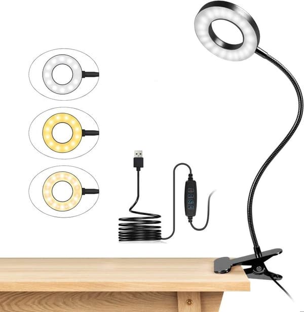 Bordlampe - Uspesifisert - Klemme-modell - 48 LED-er - 3 Lysmoduser - 10 Lysstyrkenivåer