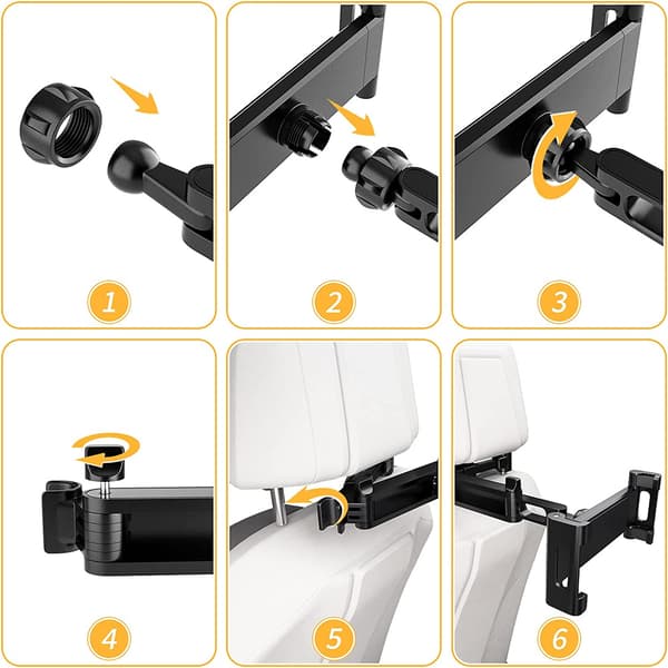 Adjustable Car Headrest Rear Seat Mount, Car Tablet Phone Holder