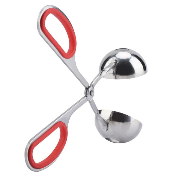 Kødbolle- og risbolleklemme i 304 rustfrit stål, non-stick, rød