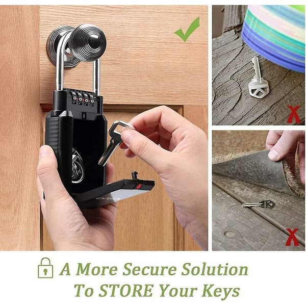 1 stk. nøgleboks, sort kodet nøgleboks, opbevaringskombinationssikker, sikker opbevaring til udvalgte nøgler