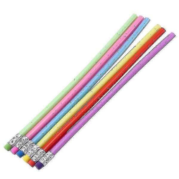 60 Pieces Bendable Pencils Flexible Soft Pencils with Eraser, Colorful