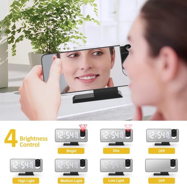 Projection Alarm Clock Radio Alarm Clock with USB Port Digital Al