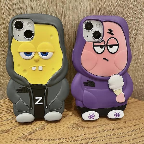 Äppeldockan passar iPhone 15/14promax telefonfodral Xs/Xr tecknad Svampbob Fyrkant-FX-