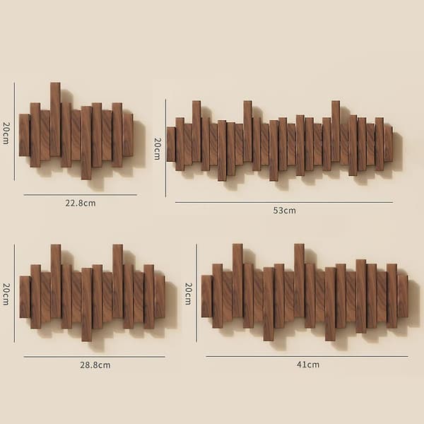 Kleshenger i tre, pianodesign, plassbesparende dekorativ oppbevaringshylle (bokfarge) [DB] Bøk 3 kroker 3 Hooks Beech