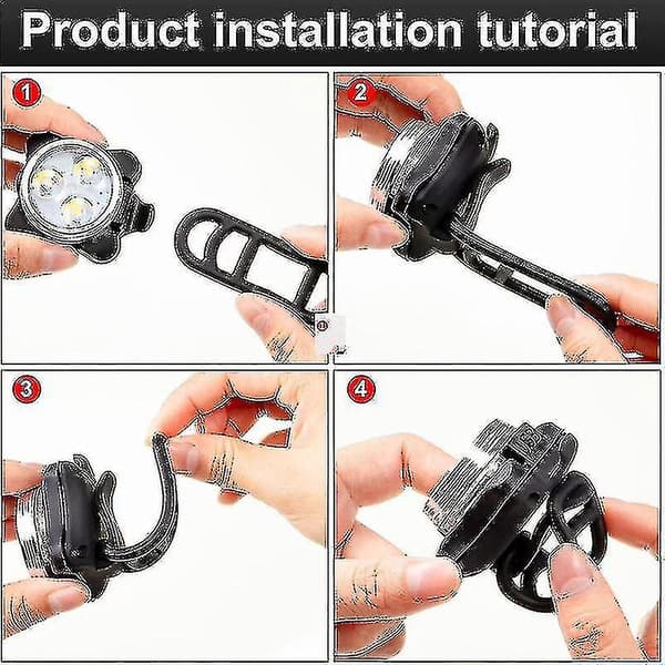 4 kpl USB Ladattavat Pyöränvalot Eteen ja Taakse LED Pyörä L...[HsSs] [db]