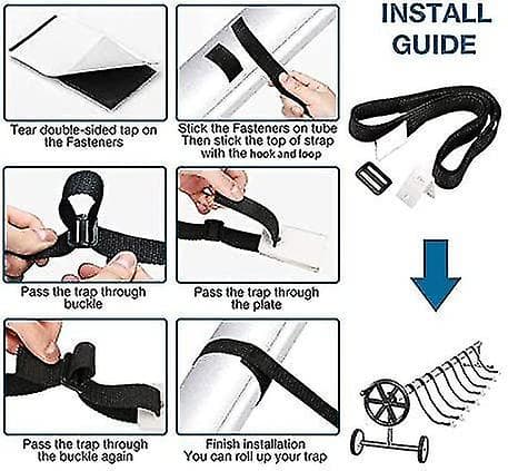 8-pack Pool Cover Reel Attachment Kit - Replacement Accessory for Mobile Reel System, Pool Tarps and Covers [DB]