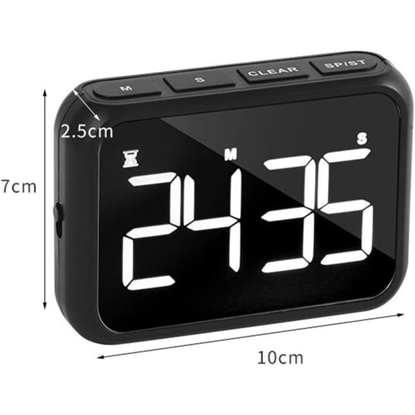 Elektronisk LED-timer Oppladbar Stor Skjerm Kjøkkentimer Alarm Snooze Timer YYV