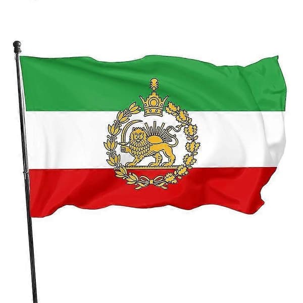 Iran Flaggor 3x5 Ft Persisk Flagga 90x150 Cm Lejon Sol Krona Iranska Revolutionen