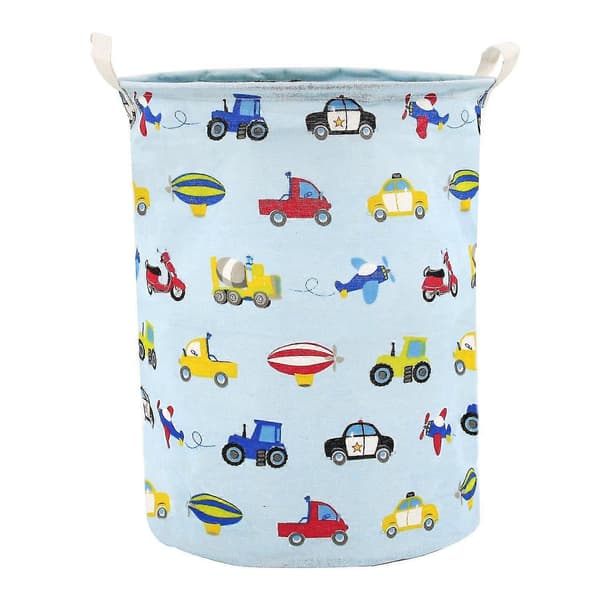 Laundry Basket Large Canvas Laundry Basket Waterproof Fabric Cylindrical Laundry Hamper Storage Basket with Handles, Decorative and Practical