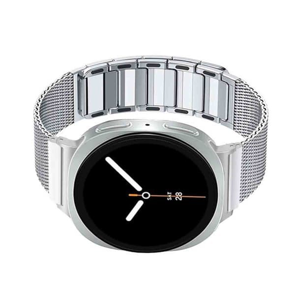 Magnetisk rustfrit stålrem kompatibel med Samsung Watch8/8 Classic - Flere farver Sølv