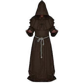 Halloween munk middelaldersk prest menn munk cosplay hettekappe kappe cosplay kostyme maskerade -NMAOV(S Kaffe)