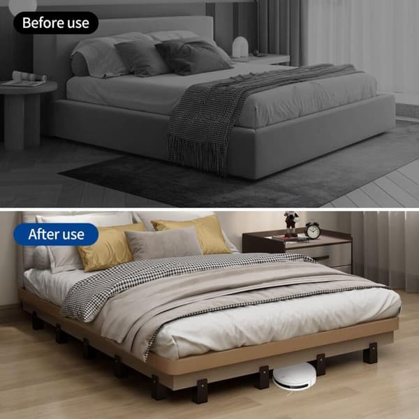 Adjustable Bed and Furniture Risers with Screw Clamp, 4 Pcs 10cm Adjustable Bed Risers, Heavy Duty Coffee Table Chair Risers
