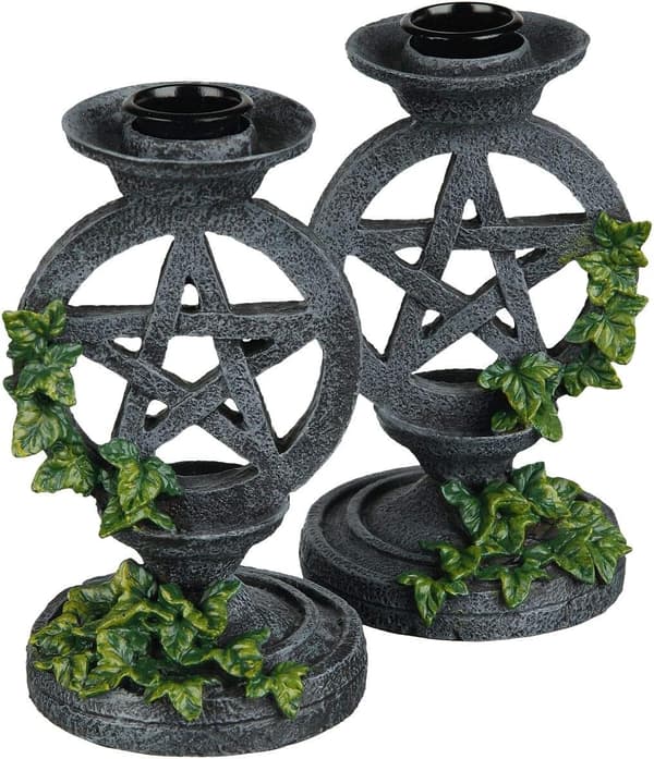 NEM5177 5,5 \" Grå Pentagram Ljusstake