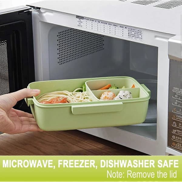 Bento Lunch Box for Adults, 1200ml PP5 Food Container with Removable Compartments, Leak-Proof for Work, School, Travel, Green