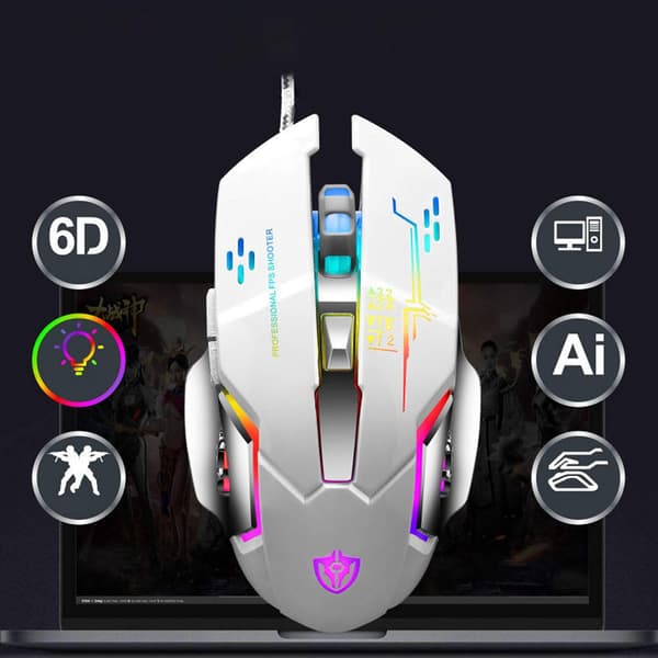 x7 Kablet Gamingmus USB RGB Gamingmus - sort