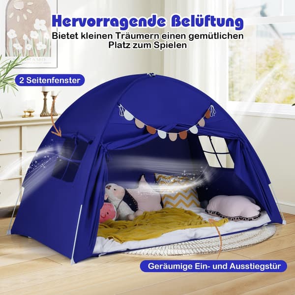 Twin Bed Tent for Kids, Foldable with Two Windows