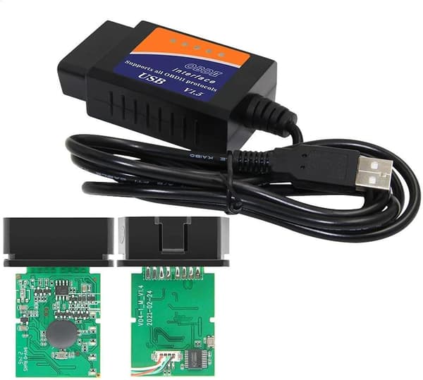 ELM327 USB V1.5 OBD2 Bildiagnostisk Skanner OBDII Grensesnitt PC-Basert Auto Diagnostikkverktøy