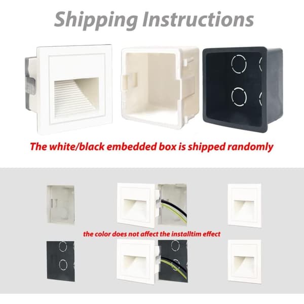 4-pack 3W LED Square Recessed Wall Light Cool White IP65 Step Lamp Aluminum Decorative Lighting & Lamps