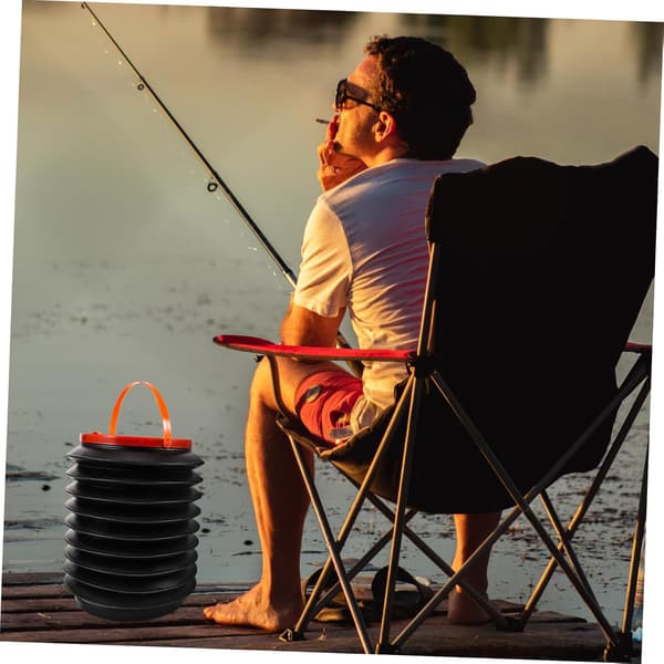 23*18cm - Portable Folding Trash Can Container with Lid