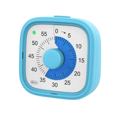 Time Timer Home - 60 minuters visuell timer, studieverktyg för hemmaundervisningsmaterial, kontorsbord och möten, tyst läge
