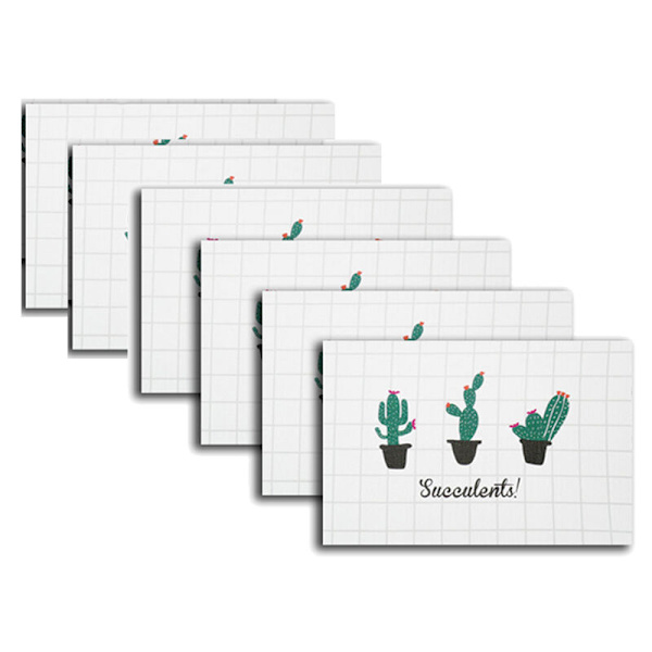 6-piece Printed Placemat, Cactus Pattern Placemat, Table Mat, Waterproof Heat Insulation Pad, Drink Coaster