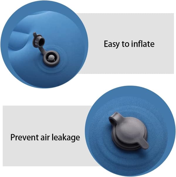 Portable Foldable Inflatable Camping Pillow, Compact Outdoor Pillow for Neck and Lumbar Support Hiking Home Office