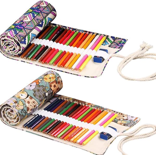 2-pack 36-håls rullbar pennfodral Pennväska Rullar Pennor