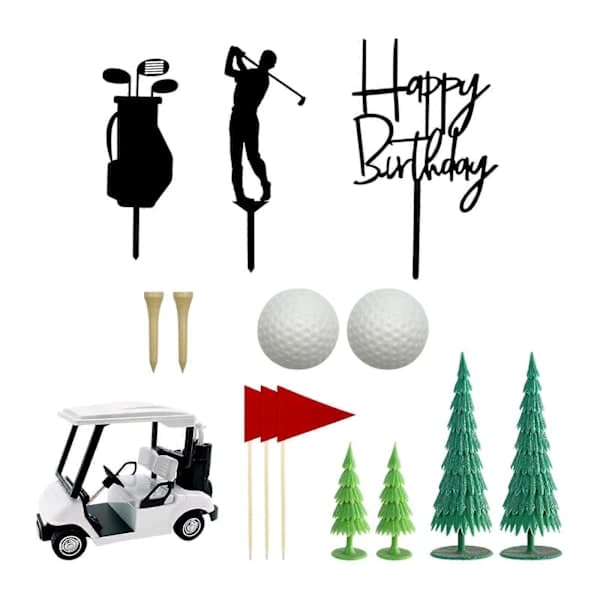Golf bursdagskaketopper Cupcake-topper Allsidig kakepynt for