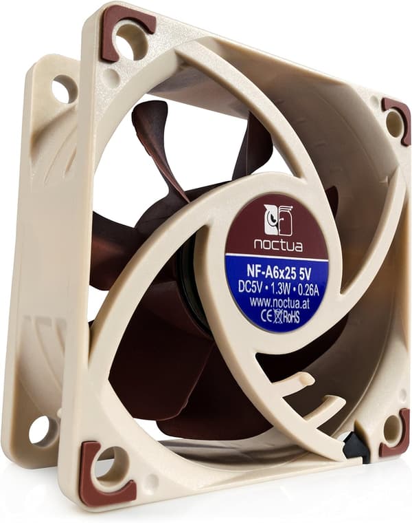 NF-A6x25 5V, Premium Stille Blæser, 3-Pin, 5V Version (60mm, Brun)