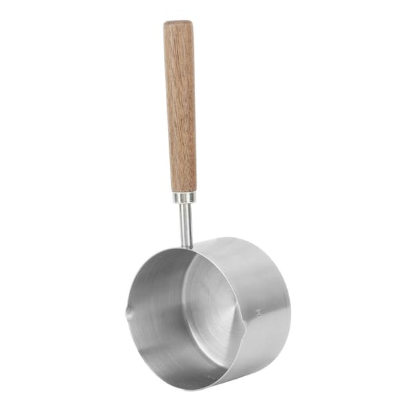 Minigryde 304 rustfrit stål, 200 ml, mælke- og smørvarmer, bærbar, skoldningsbeskyttelse