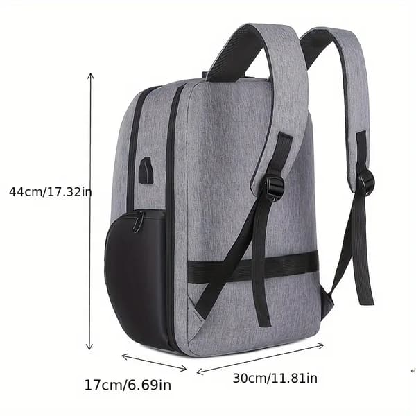 Waterproof Oxford Backpack with Combination Lock, Large Capacity, Adjustable Shoulder Straps, Light Grey