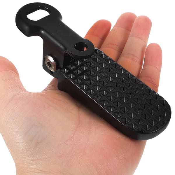 Sorte aluminium foldbare bagfodpedaler kompatible med elbiler og mountainbikes, 1 par