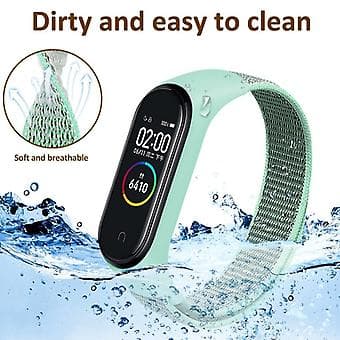 Nailonpunottu ranneke Xiaomi Mi Band 7:lle (musta punainen)