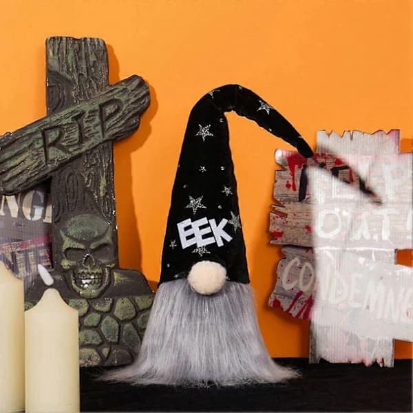 Halloween Faceless Doll Bat Standing Dwarf Plush Doll Halloween Decoration Set B