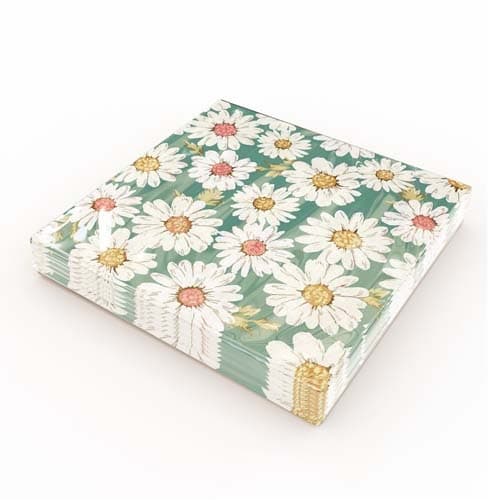 Servietter Grøn marguerit 33x33cm 20-pak multifärg multicolor
