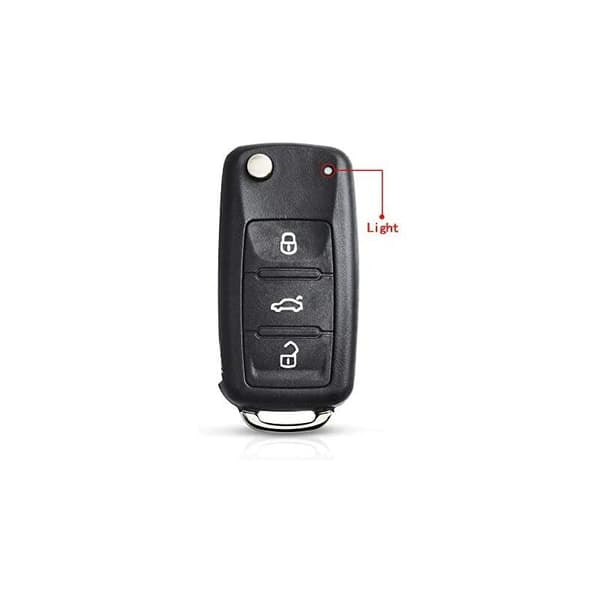 3-knapps vikbart nyckelfodral kompatibelt med VW Golf Mk6 Polo Passat CC Skoda Octavia[JUN]