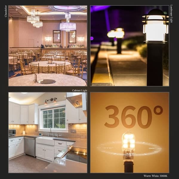G4 LED 2W Bulb, 200LM, AC/DC 12V Bulb or Equivalent 20W Halogen, Warm White 3000K, Non-Dimmable, Replacement for Cooker Hood