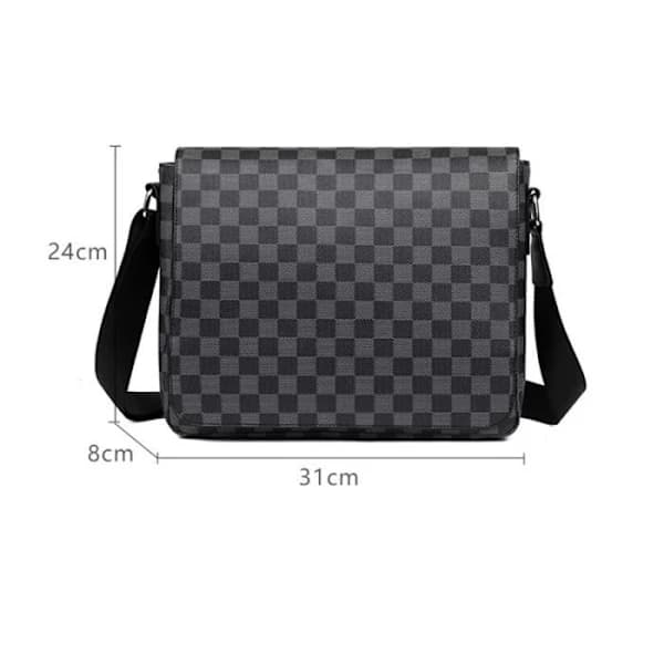 PU-læder Crossbody Taske til Mænd Sort Skuldertaske