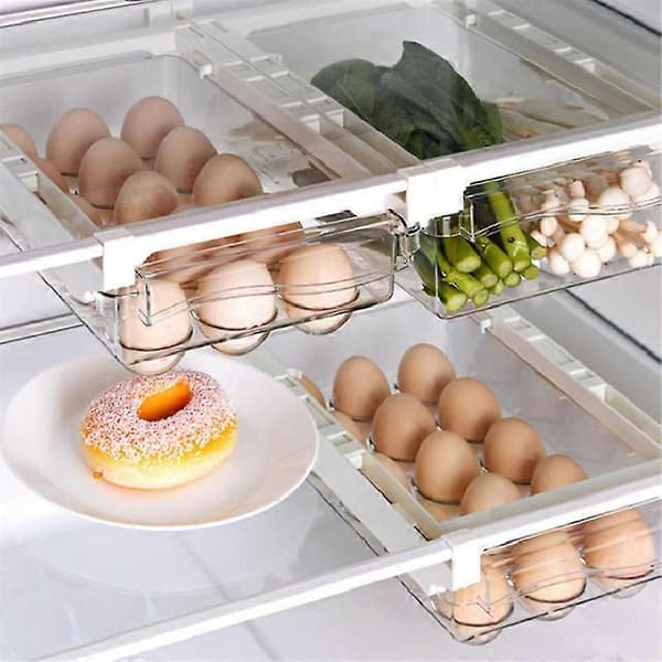Egg Holder for Refrigerator, Refrigerator Egg Storage Box, Mini Refrigerator Drawer with Pull Function