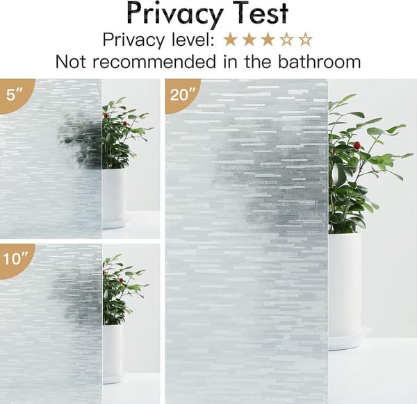 Frosted Static Window Film 45x200cm Privacy Anti-Glare Sun Protection Reusable Removable-FX-