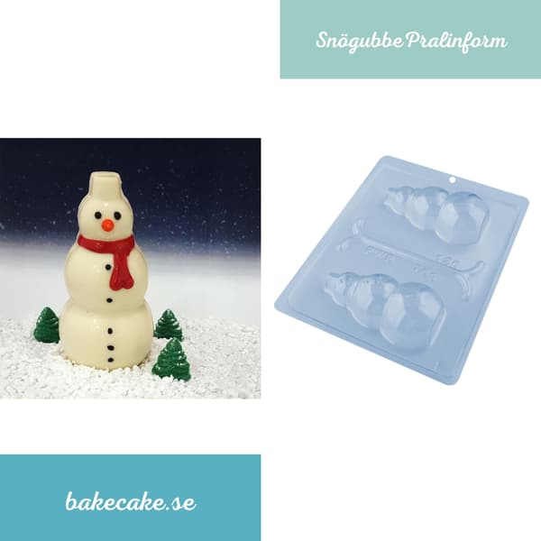 Pralineform Jul Snemand Chokoladeform - BWB 126 - 3-delt form Transparent transparent