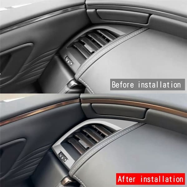 För Alphard 40-serien 2023+ RHD Silver Dashboard Air Condition Vent Outlet Cover Trim Frame Sticker