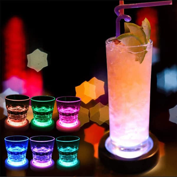 LED-drikkeunderlag med lys og gravitasjonssensor for bar, fest og klubb