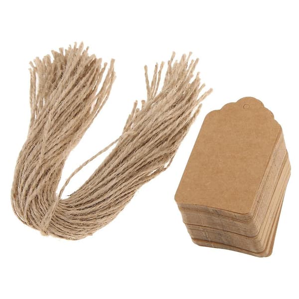 100 st Julklappsetiketter Bröllop Kraftpapper Presentetiketter Prislappar Brun
