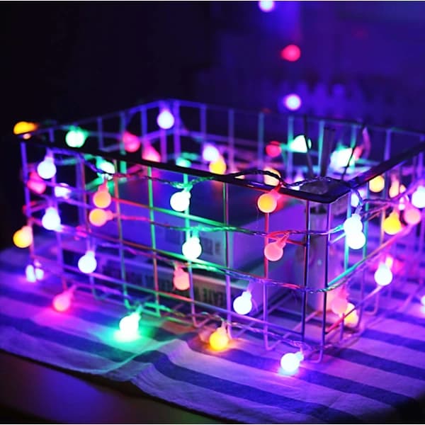 Globe String Lights, 6M 40 pcs Battery Operated LED String Lights, Two Modes Monochrome and Flashing Lighting Decoration